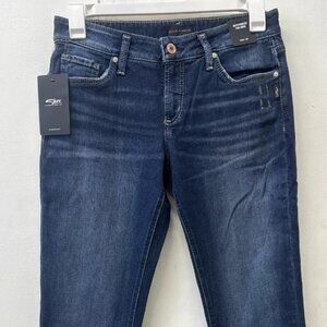 Silver Women's Boyfriend Jeans, Fluid Stretch Denim, Plus Size 22, inseam 29"